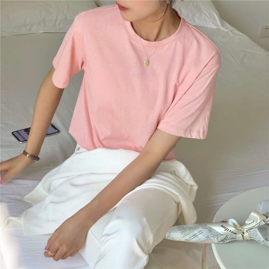 纯色宽松休闲T恤