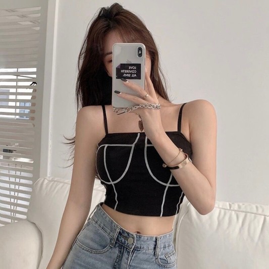 性感修身短版背心