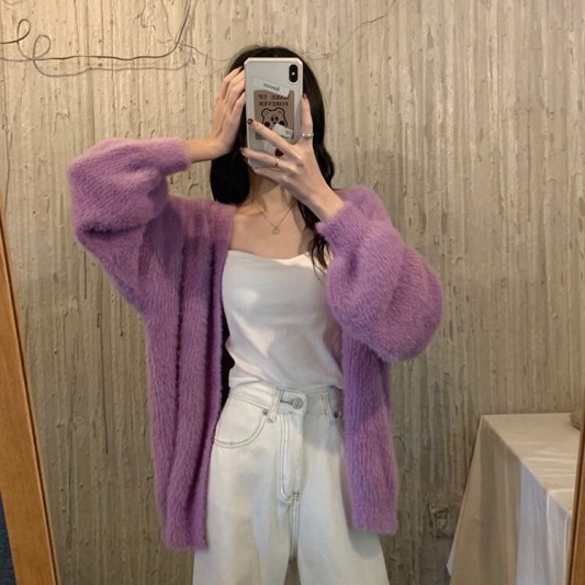 防水貂毛宽松慵懒风外套