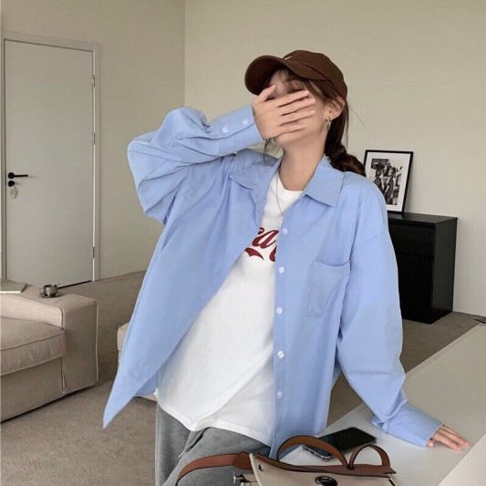 日系Polo领纯色衬衫