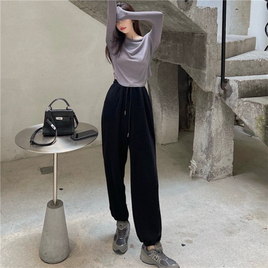 【预购】高腰宽松休闲百搭长裤