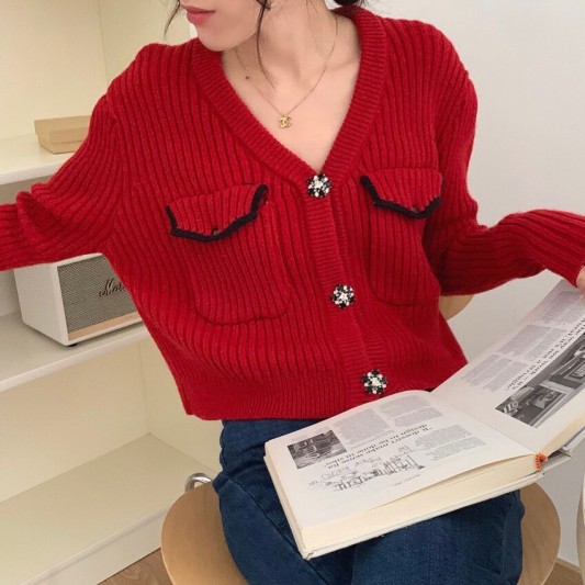 洋气针织开衫外套上衣